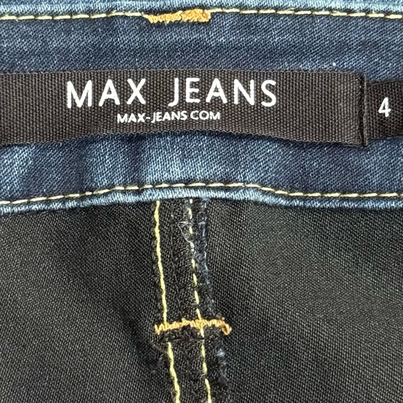 Max Jeans Women’s 5 Pocket Dark Wash Low Rise Blue Crop Pants Size 4 - Picture 7 of 10